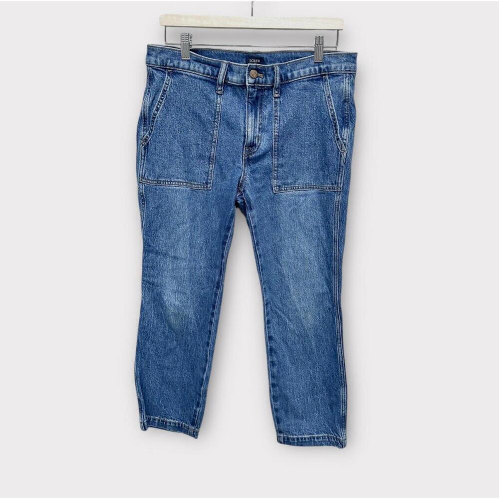 J.Crew Womens Jeans Denim Blue Medium Wash Cropped Pockets Zipper Size 29